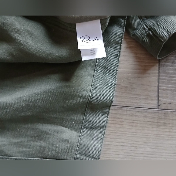 Rails Barclay Sage Women's Double Breasted Green Military Utility Jacket Size L - Picture 6 of 6